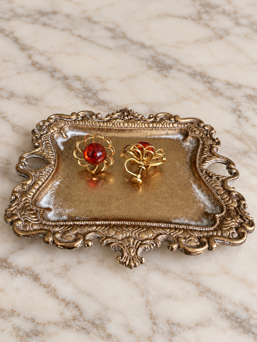 The Cherry Blossom — Floral Screw-Back Earrings