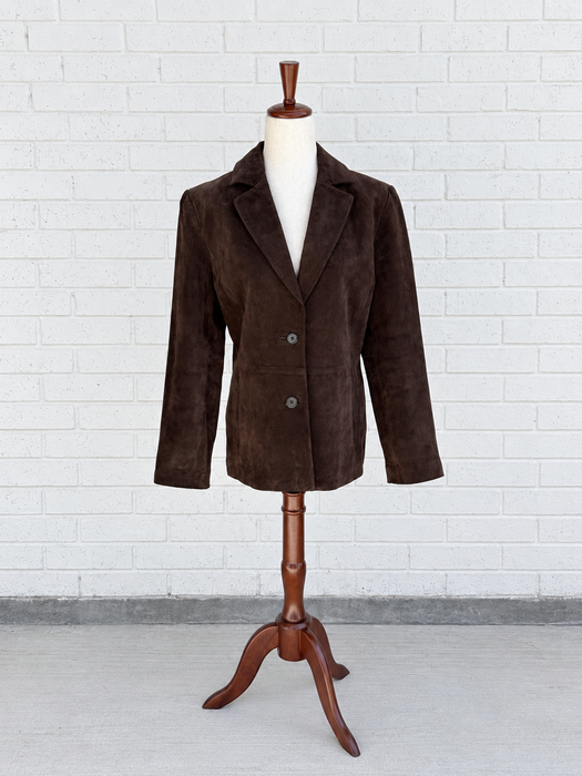 Chocolate Suede Tailored Blazer