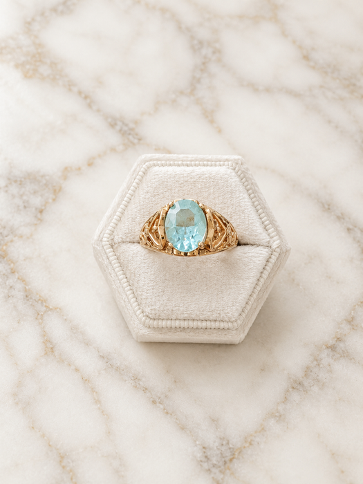 Celeste Blue Statement Ring