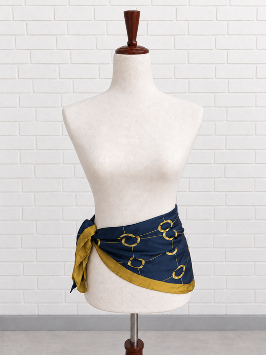 The Navy Link Silk Scarf