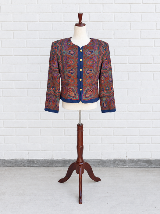 Jewel Paisley Cropped Jacket