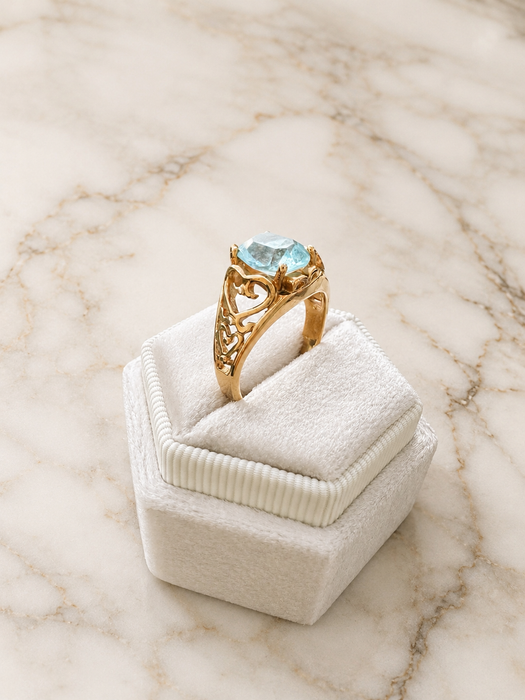 Celeste Blue Statement Ring