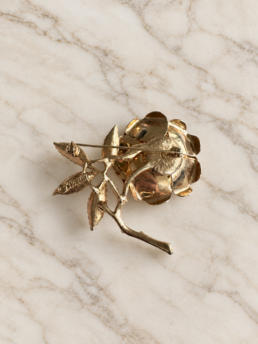 The Amber Rose — Signed Sarah Coventry Brooch
