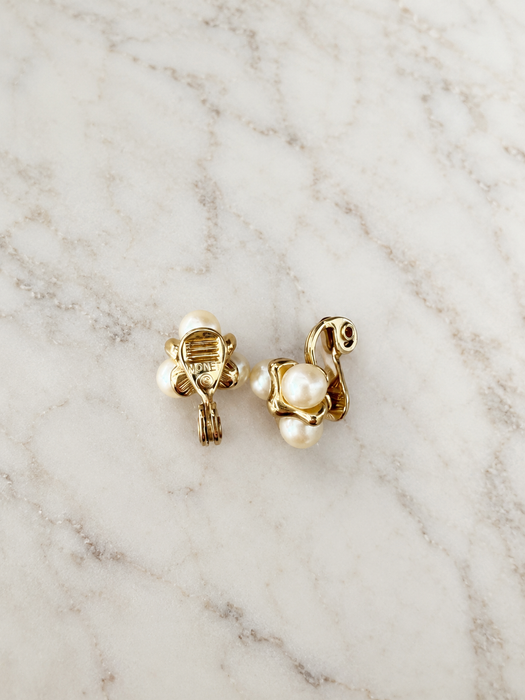 Monet Pearl Cluster Clip-On Earrings