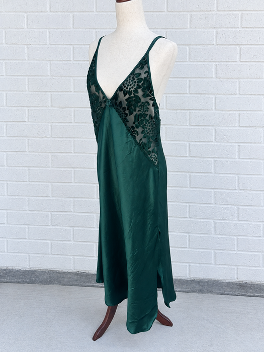 Emerald Lace Slip Dress