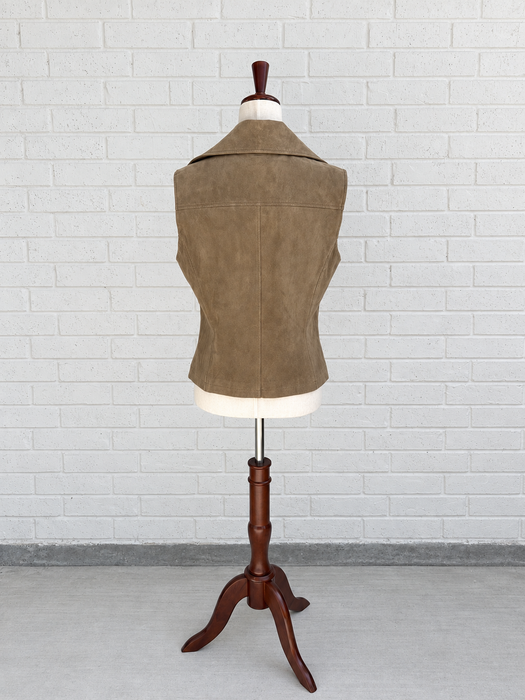 Sandstone Suede Zip Vest