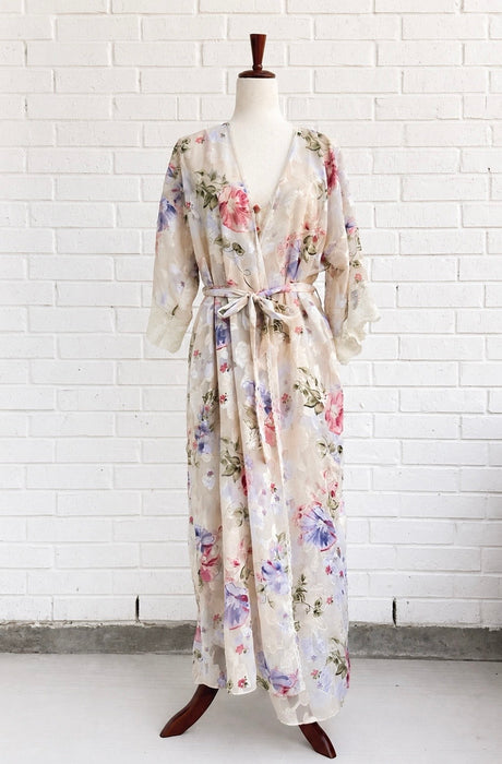 Vintage California Dynasty Garden Reverie Slip & Robe Set