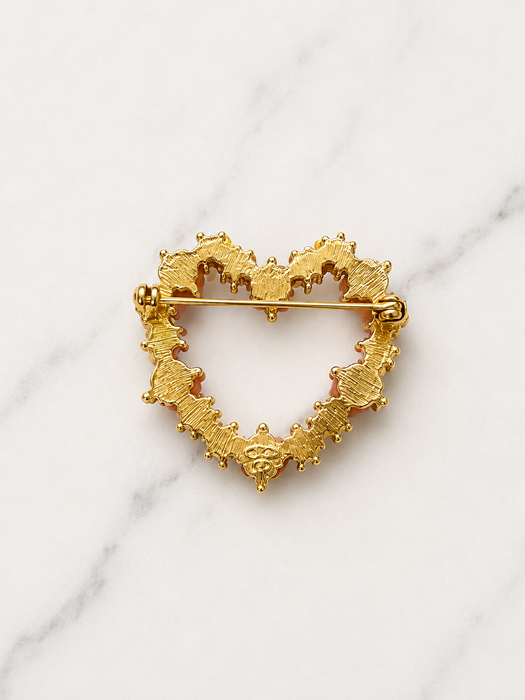 Rose Garden Heart Brooch