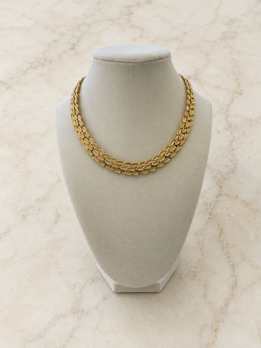 Trifari Gold-Tone Woven Link Necklace