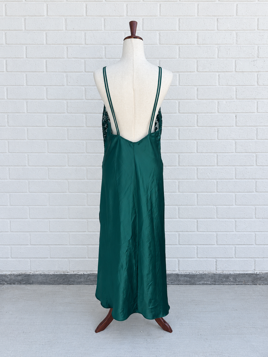 Emerald Lace Slip Dress