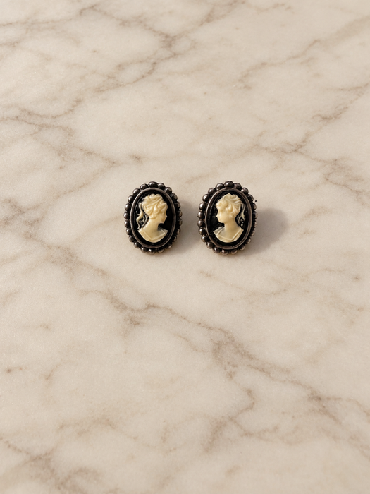 Midnight Cameo Earrings