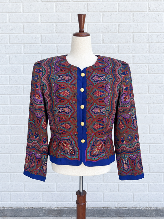 Jewel Paisley Cropped Jacket