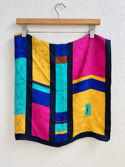 Yves Saint Laurent Jewel-Tone Silk Scarf