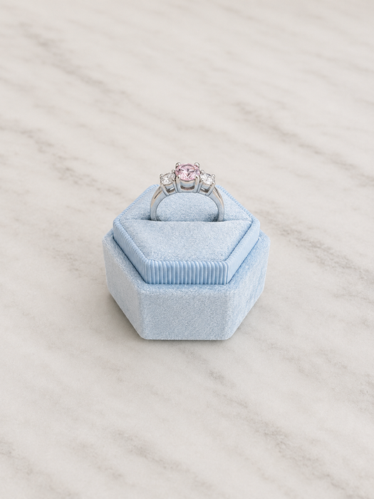 Rosalie Pink Three-Stone Ring