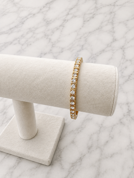 Golden Crystal Tennis Bracelet