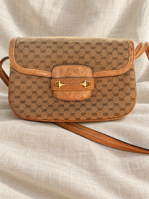 1970s Gucci Micro GG Horsebit Crossbody Bag