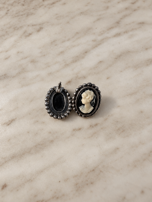 Midnight Cameo Earrings