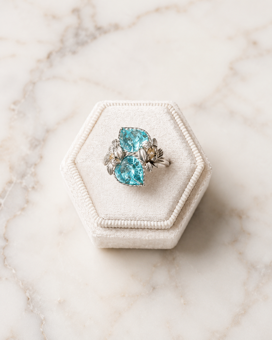 Sarah Coventry Aqua Garden Adjustable Ring