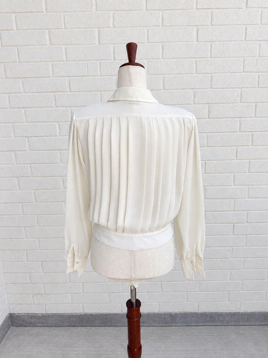 The Ivory Pleated Blouse