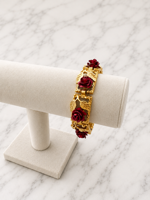 Crimson Rose Panel Bracelet