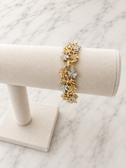 Sarah Coventry Two-Tone Leaf Bracelet