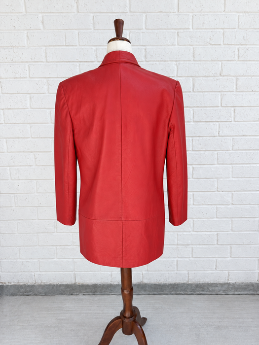 Vintage Scarlet Leather Blazer