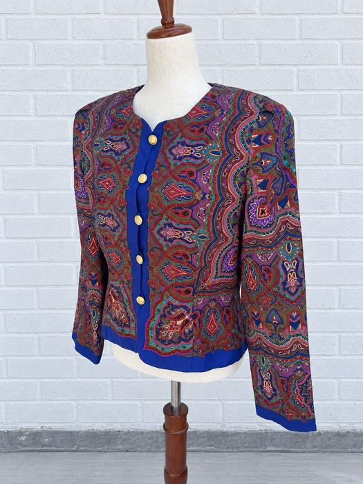 Jewel Paisley Cropped Jacket