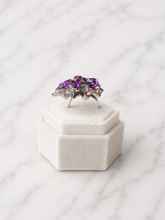 Amethyst Bloom Cocktail Ring