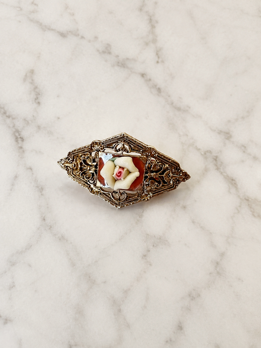 Porcelain Rose Barrette