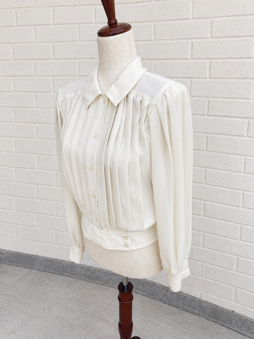 The Ivory Pleated Blouse