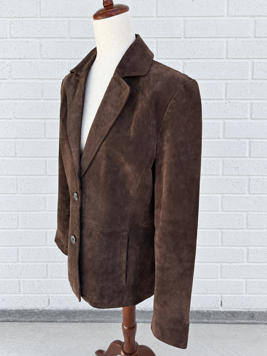 Chocolate Suede Tailored Blazer