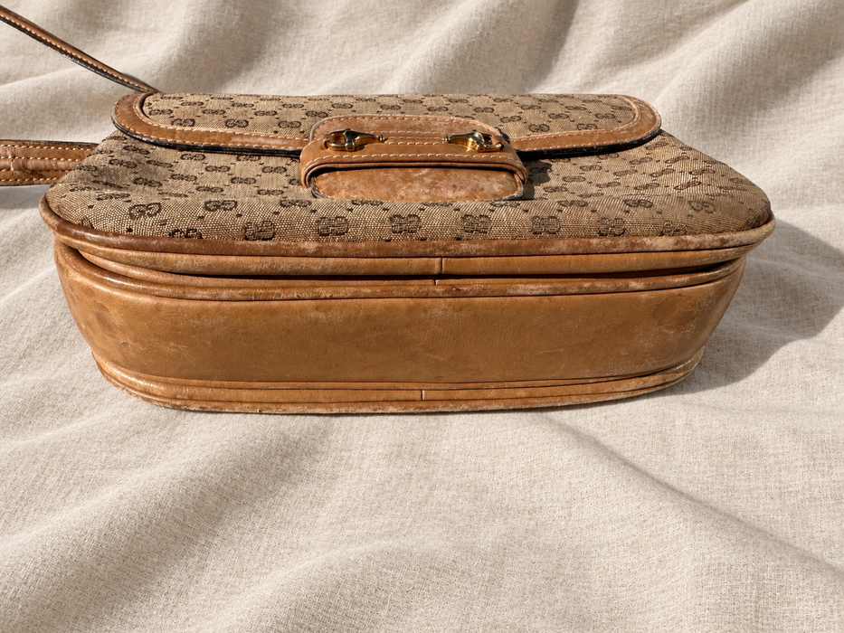 1970s Gucci Micro GG Horsebit Crossbody Bag