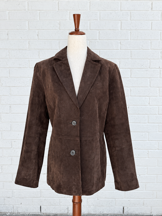 Chocolate Suede Tailored Blazer