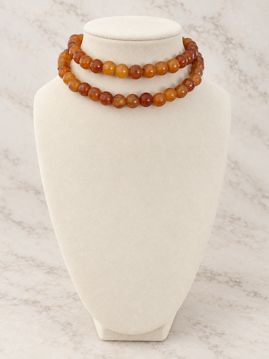 Sarah Coventry Honey & Cognac Beaded Necklace