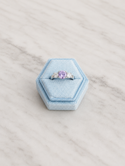 Rosalie Pink Three-Stone Ring