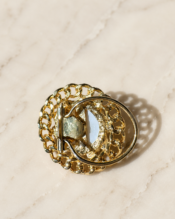Pearl Chain Statement Brooch