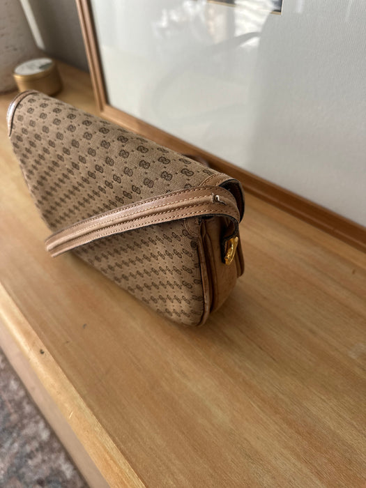 1970s Gucci Micro GG Horsebit Crossbody Bag